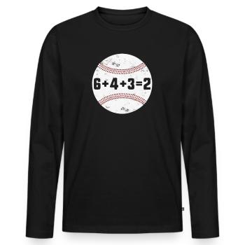 6+4+3=2 Doppelspiel 643 Baseballspieler Baseballspieler - Männer Premium Bio Langarmshirt - Schwarz - Vorne - Nico (187cm)