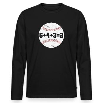 6+4+3=2 Doppelspiel 643 Baseballspieler Baseballspieler - Männer Premium Bio Langarmshirt - Schwarz - Vorne - Nico (187cm)