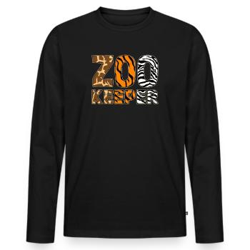 Zookeeper Costume African Animal Safari Zoo Keeper - Men's Premium Organic Long Sleeve Shirt - black - Front - Nico (187cm)