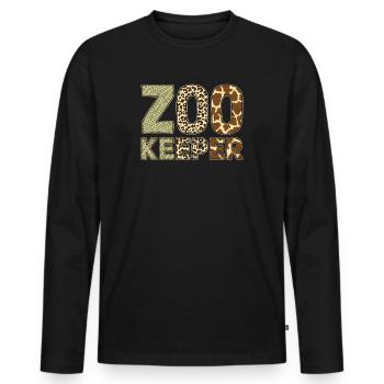 Zookeeper Costume African Animal Safari Zoo Keeper - Men's Premium Organic Long Sleeve Shirt - black - Front - Nico (187cm)