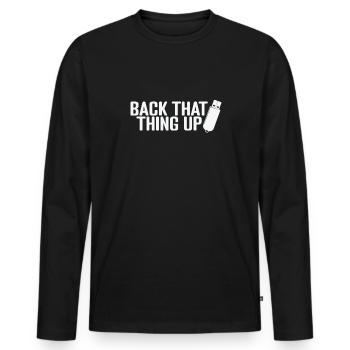 Sauvegarde de cette chose sur la clé USB - T-shirt manches longues Premium bio Homme - noir - Devant - Nico (187cm)