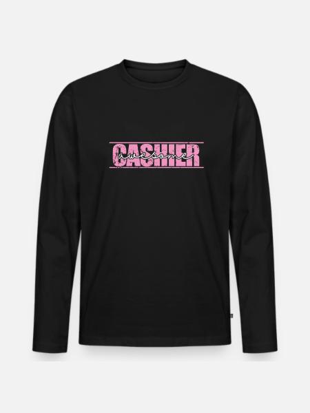 Caissier, supermarché, vendeur génial - T-shirt manches longues Premium bio Homme - noir