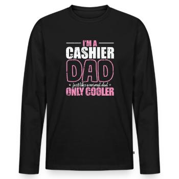 I'm a cool Cashier Dad Beruf Verkäufer - Männer Premium Bio Langarmshirt - Schwarz - Vorne - Nico (187cm)