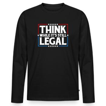 Penser tant qu’il s’agit encore d’une pensée critique légale - T-shirt manches longues Premium bio Homme - noir - Devant - Nico (187cm)