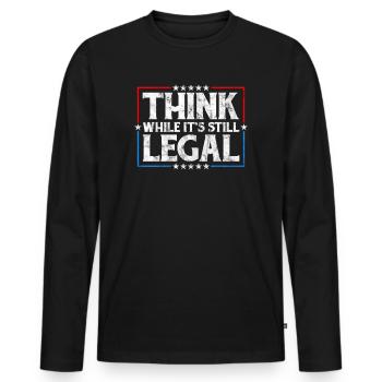 Penser tant qu’il s’agit encore d’une pensée critique légale - T-shirt manches longues Premium bio Homme - noir - Devant - Nico (187cm)