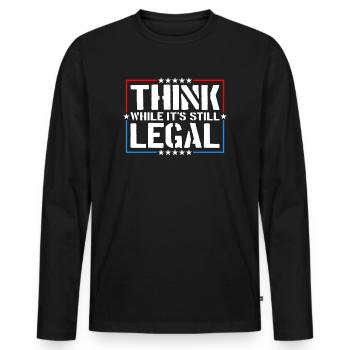 Penser tant qu’il s’agit encore d’une pensée critique légale - T-shirt manches longues Premium bio Homme - noir - Devant - Nico (187cm)