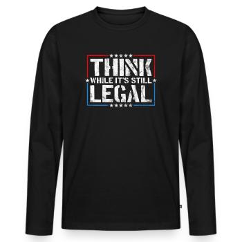 Penser tant qu’il s’agit encore d’une pensée critique légale - T-shirt manches longues Premium bio Homme - noir - Devant - Nico (187cm)
