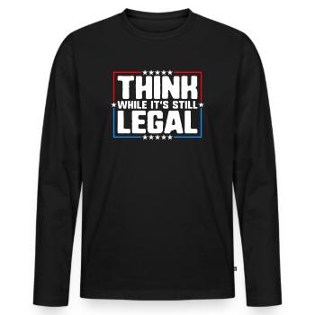 Penser tant qu’il s’agit encore d’une pensée critique légale - T-shirt manches longues Premium bio Homme - noir - Devant - Nico (187cm)