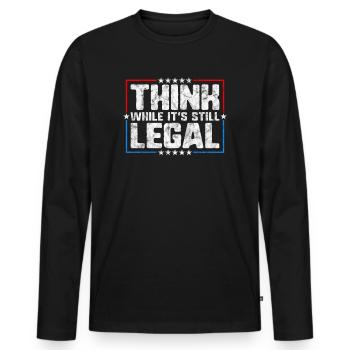 Penser tant qu’il s’agit encore d’une pensée critique légale - T-shirt manches longues Premium bio Homme - noir - Devant - Nico (187cm)