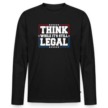 Penser tant qu’il s’agit encore d’une pensée critique légale - T-shirt manches longues Premium bio Homme - noir - Devant - Nico (187cm)