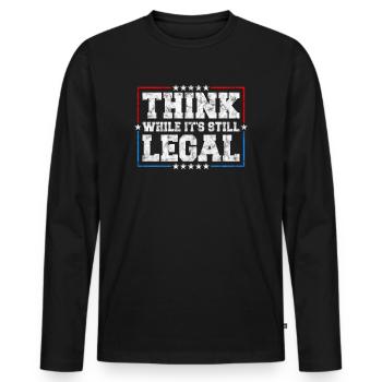 Penser tant qu’il s’agit encore d’une pensée critique légale - T-shirt manches longues Premium bio Homme - noir - Devant - Nico (187cm)