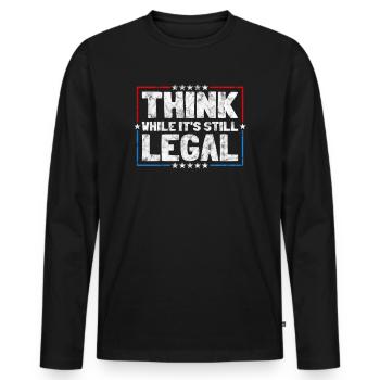 Penser tant qu’il s’agit encore d’une pensée critique légale - T-shirt manches longues Premium bio Homme - noir - Devant - Nico (187cm)