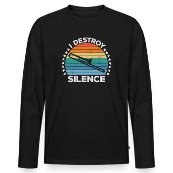 Destroy Silence Marching Band Posaunistin - Männer Premium Bio Langarmshirt - Schwarz - Vorne - Nico (187cm)