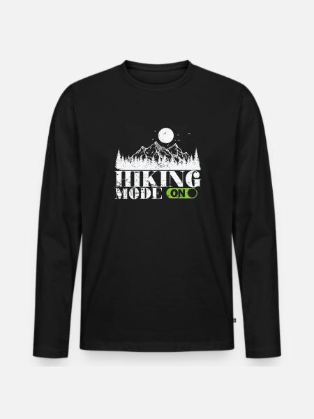 Hiking Mode on Nature - Men's Premium Organic Long Sleeve Shirt - black