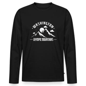 Péninsule des montagnes de Washington - T-shirt manches longues Premium bio Homme - noir - Devant - Nico (187cm)