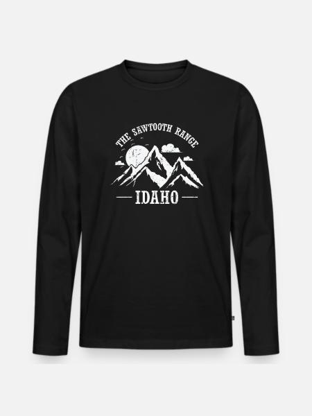 The Sawtooth Range, Idaho, USA - Men's Premium Organic Long Sleeve Shirt - black