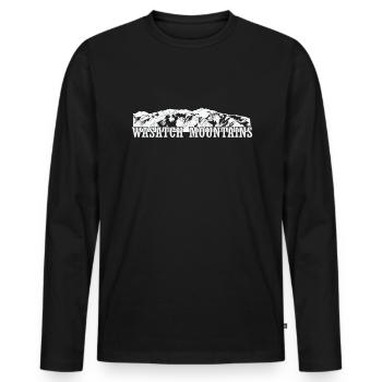 Wasatch Mountains, Rocky Mountains, Utah - Men's Premium Organic Long Sleeve Shirt - black - Front - Nico (187cm)