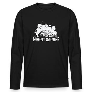 Mount Rainier Washington Cascade Range - Men's Premium Organic Long Sleeve Shirt - black - Front - Nico (187cm)