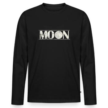 Moon Night Sky - Men's Premium Organic Long Sleeve Shirt - black - Front - Nico (187cm)