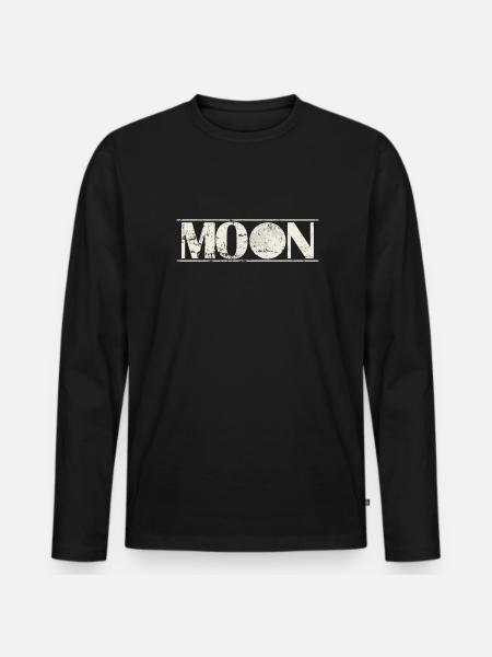Moon Night Sky - Men's Premium Organic Long Sleeve Shirt - black
