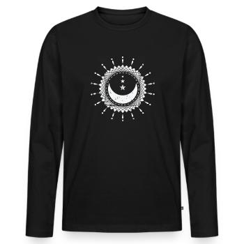 Moon with Shapes Night Sky Globe - Men's Premium Organic Long Sleeve Shirt - black - Front - Nico (187cm)
