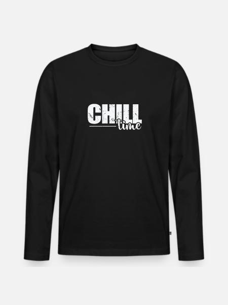 Chill Time Relax - Men's Premium Organic Long Sleeve Shirt - black
