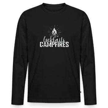 Cocktails Campfires Holidays Leisure - Men's Premium Organic Long Sleeve Shirt - black - Front - Nico (187cm)
