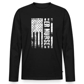 Infirmières des services d’urgence Infirmière praticienne des urgences - T-shirt manches longues Premium bio Homme - noir - Devant - Nico (187cm)
