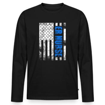 Infirmières des services d’urgence Infirmière praticienne des urgences - T-shirt manches longues Premium bio Homme - noir - Devant - Nico (187cm)