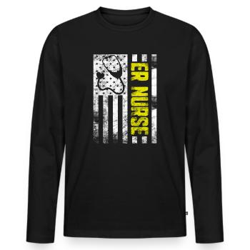 Emergency Department Nurses ER Nurse Practitioner - Men's Premium Organic Long Sleeve Shirt - black - Front - Nico (187cm)
