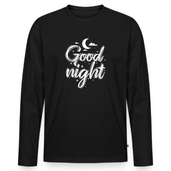 Good Night - Men's Premium Organic Long Sleeve Shirt - black - Front - Nico (187cm)