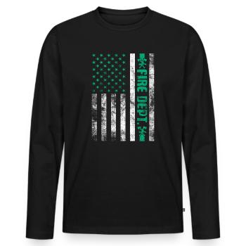 Fire Department Firefighter Fireman Firefighting - Men's Premium Organic Long Sleeve Shirt - black - Front - Nico (187cm)