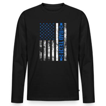 Département de radiologie Radiologue Joke Radiographie - T-shirt manches longues Premium bio Homme - noir - Devant - Nico (187cm)