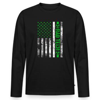 Abteilung Radiologie Radiologe Witz Röntgen - Männer Premium Bio Langarmshirt - Schwarz - Vorne - Nico (187cm)