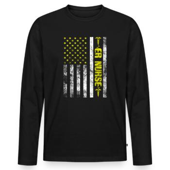 Emergency Department Nurses ER Nurse Practitioner - Men's Premium Organic Long Sleeve Shirt - black - Front - Nico (187cm)