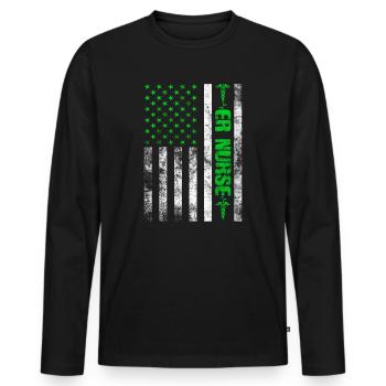 Emergency Department Nurses ER Nurse Practitioner - Men's Premium Organic Long Sleeve Shirt - black - Front - Nico (187cm)