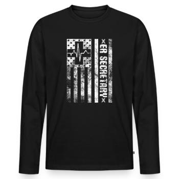 Emergency Room Registrar Registration ER Secretary - Men's Premium Organic Long Sleeve Shirt - black - Front - Nico (187cm)