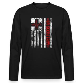 Emergency Room Registrar Registration ER Secretary - Men's Premium Organic Long Sleeve Shirt - black - Front - Nico (187cm)