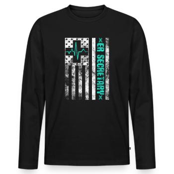 Emergency Room Registrar Registration ER Secretary - Men's Premium Organic Long Sleeve Shirt - black - Front - Nico (187cm)