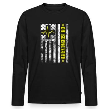 Emergency Room Registrar Registration ER Secretary - Men's Premium Organic Long Sleeve Shirt - black - Front - Nico (187cm)