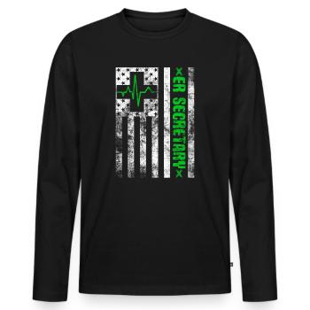 Emergency Room Registrar Registration ER Secretary - Men's Premium Organic Long Sleeve Shirt - black - Front - Nico (187cm)