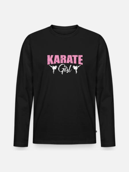 Fille de karaté - T-shirt manches longues Premium bio Homme - noir