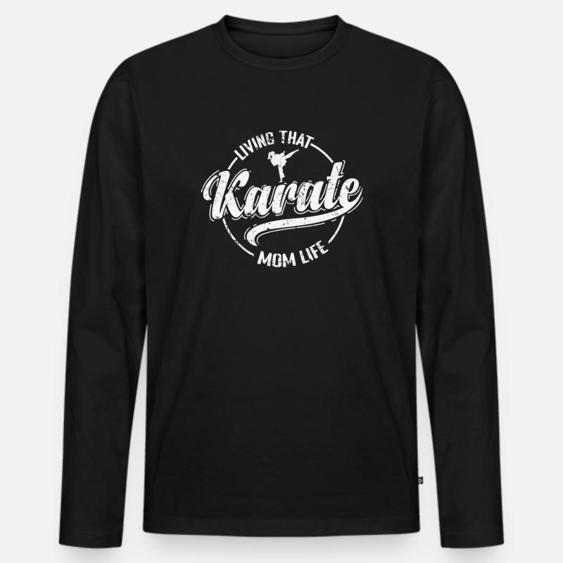 Living that Karate … - Männer Premium Bio Langarmshirt - Schwarz