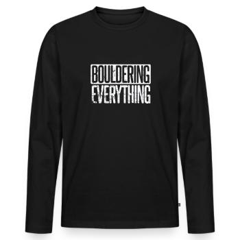 Bouldering everything - Männer Premium Bio Langarmshirt - Schwarz - Vorne - Nico (187cm)