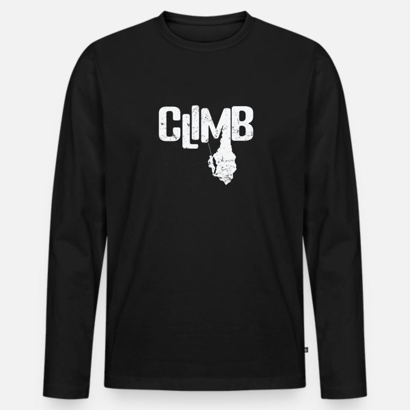 Climb Bouldern - Männer Premium Bio Langarmshirt - Schwarz