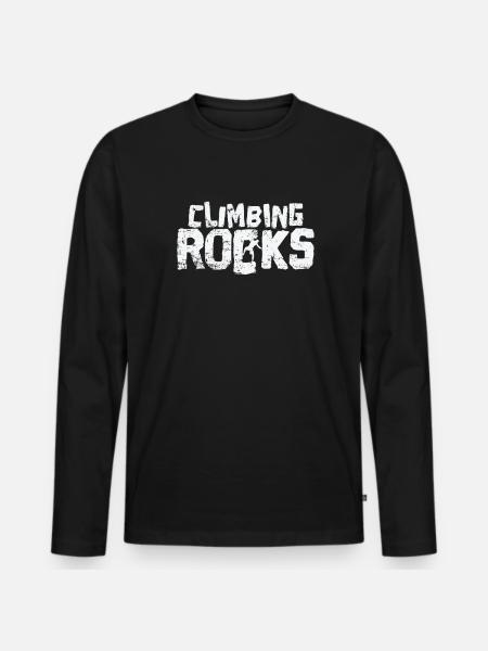 Climbing Rocks Bouldern - Männer Premium Bio Langarmshirt - Schwarz