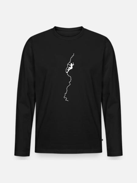 Bouldering Bodyweight climbing - Men's Premium Organic Long Sleeve Shirt - black