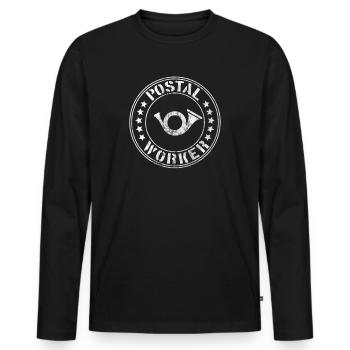 Postal Worker Letter Carrier Mail Delivery Mailman - Men's Premium Organic Long Sleeve Shirt - black - Front - Nico (187cm)