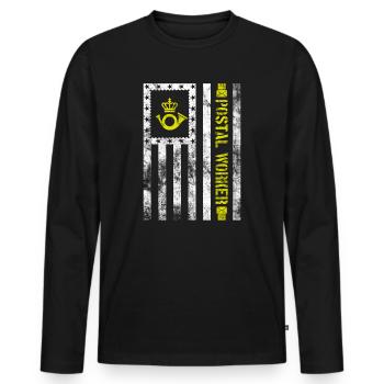 Postal Worker Letter Carrier Mail Delivery Mailman - Men's Premium Organic Long Sleeve Shirt - black - Front - Nico (187cm)