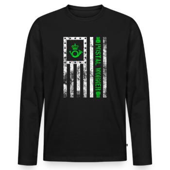 Postal Worker Letter Carrier Mail Delivery Mailman - Men's Premium Organic Long Sleeve Shirt - black - Front - Nico (187cm)